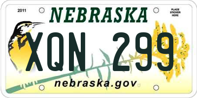 NE license plate XQN299