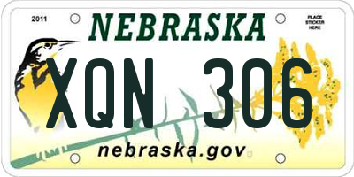 NE license plate XQN306