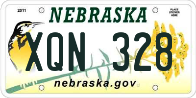 NE license plate XQN328