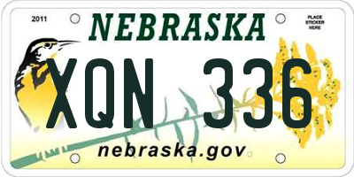NE license plate XQN336