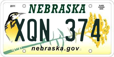NE license plate XQN374
