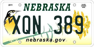 NE license plate XQN389