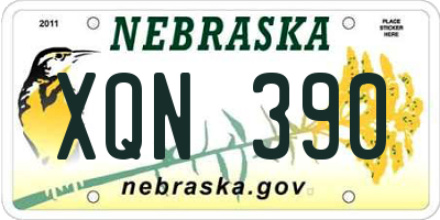 NE license plate XQN390