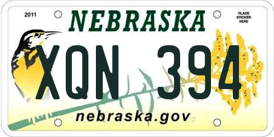 NE license plate XQN394