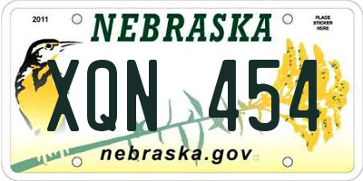 NE license plate XQN454