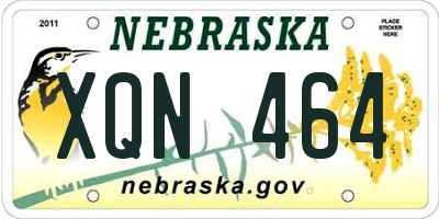 NE license plate XQN464