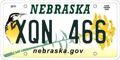 NE license plate XQN466