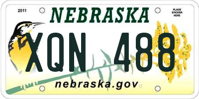 NE license plate XQN488