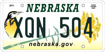 NE license plate XQN504