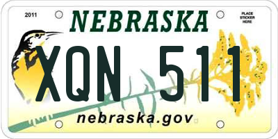 NE license plate XQN511