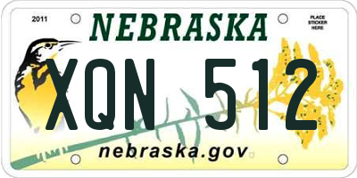 NE license plate XQN512