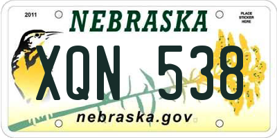 NE license plate XQN538