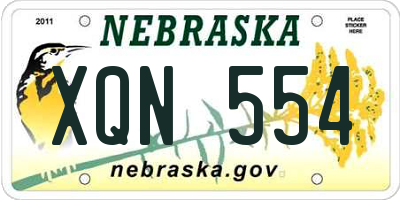 NE license plate XQN554
