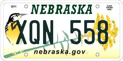 NE license plate XQN558