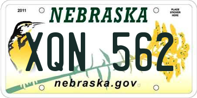 NE license plate XQN562