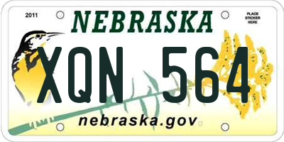 NE license plate XQN564