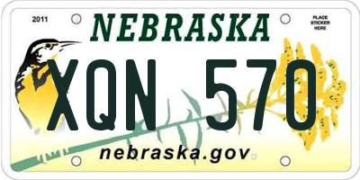 NE license plate XQN570