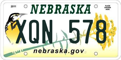 NE license plate XQN578