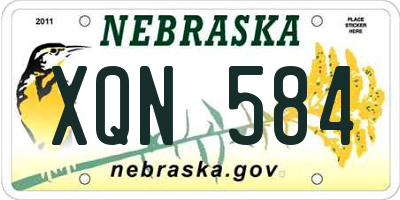 NE license plate XQN584