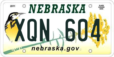 NE license plate XQN604