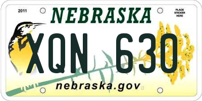 NE license plate XQN630