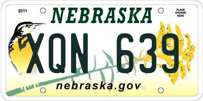 NE license plate XQN639