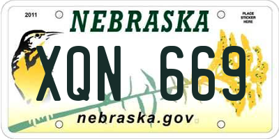 NE license plate XQN669
