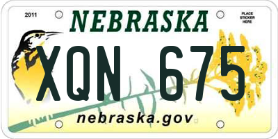 NE license plate XQN675