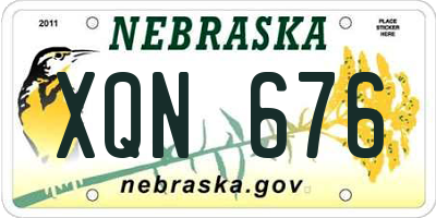 NE license plate XQN676