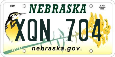 NE license plate XQN704