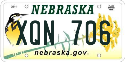 NE license plate XQN706