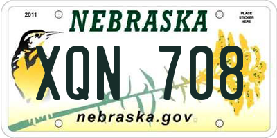 NE license plate XQN708