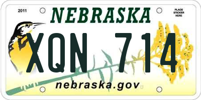 NE license plate XQN714