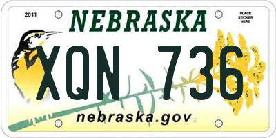 NE license plate XQN736