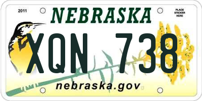 NE license plate XQN738