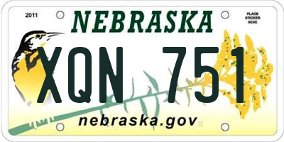 NE license plate XQN751
