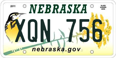 NE license plate XQN756