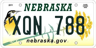 NE license plate XQN788