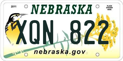 NE license plate XQN822