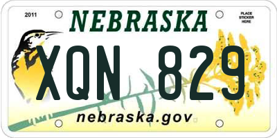 NE license plate XQN829
