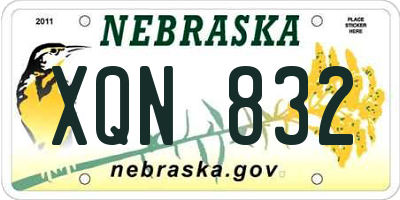 NE license plate XQN832