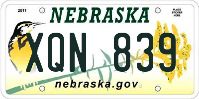 NE license plate XQN839
