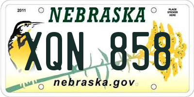 NE license plate XQN858