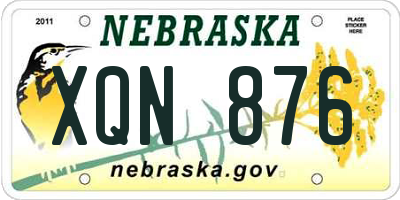 NE license plate XQN876