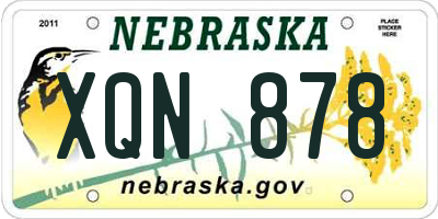 NE license plate XQN878