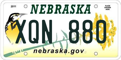 NE license plate XQN880