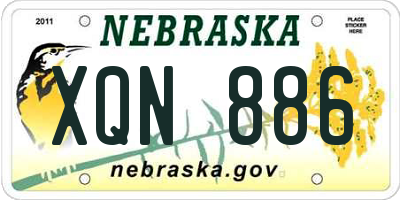 NE license plate XQN886