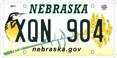 NE license plate XQN904