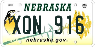 NE license plate XQN916