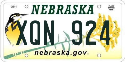 NE license plate XQN924
